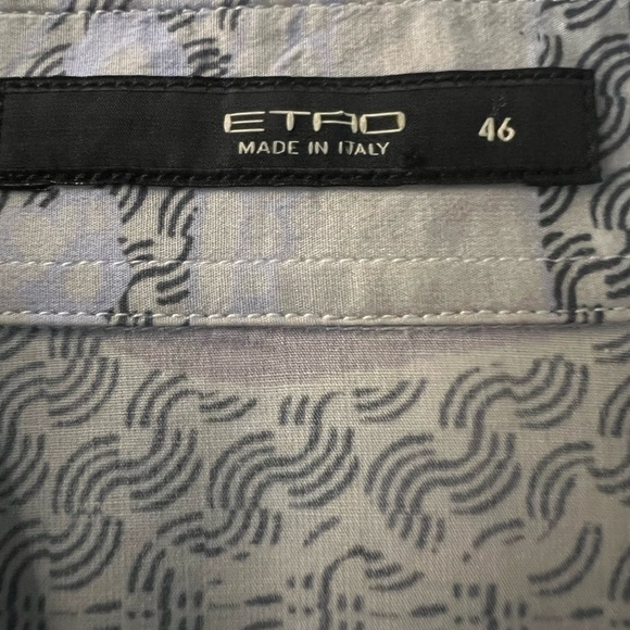 ETRO WOMEN’S GORGEOUS BUTTON DOWN BLOUSE SIZE 46 LIGHTWEIGHT COTTON ABSTRACT - Picture 9 of 12